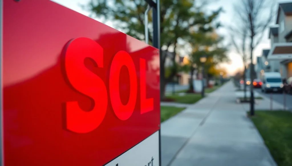 A high-quality sold sign displayed outside a house, emphasizing visibility and professional design for real estate marketing.