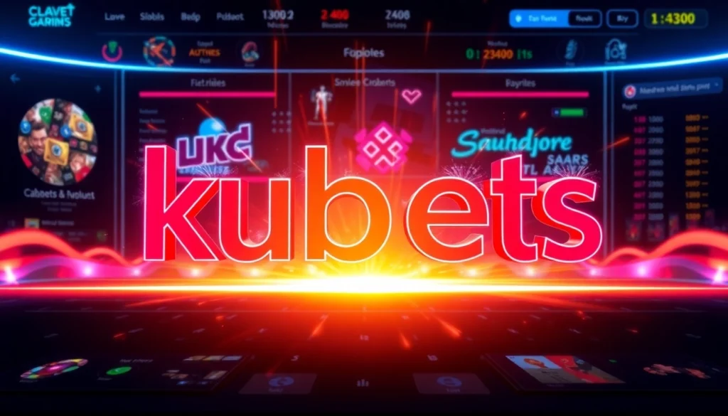 Kubets branding with a modern, colorful gaming interface illustrating engagement and innovation in online betting and gaming services.