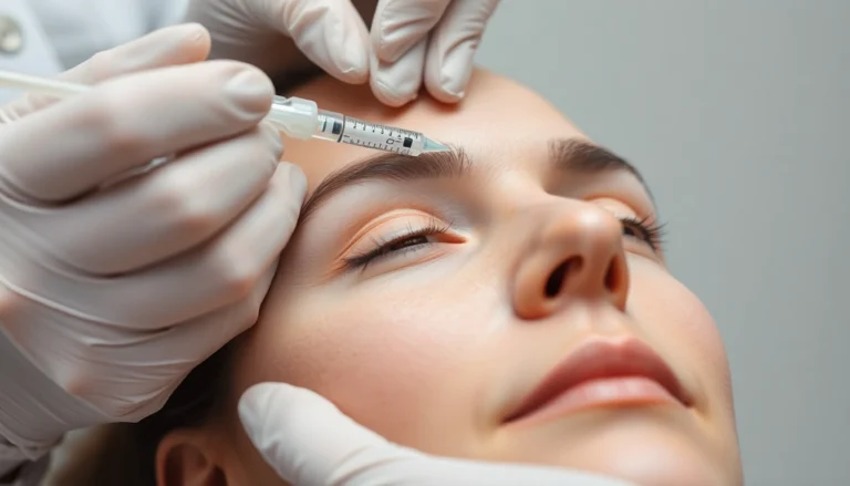 Botox Behandlung: A skilled specialist gently injecting Botox for youthful skin, emphasizing precision and safety.
