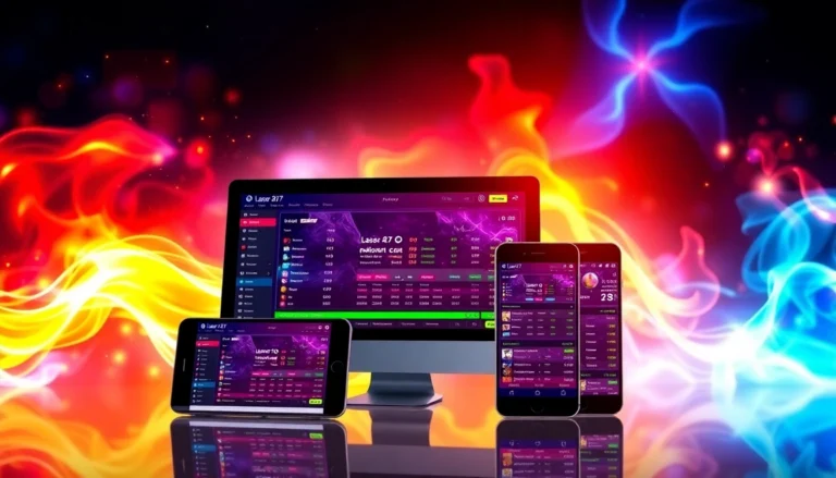Laser 247 online betting platform accessible on mobile and desktop, displaying live sports and casino games for users.
