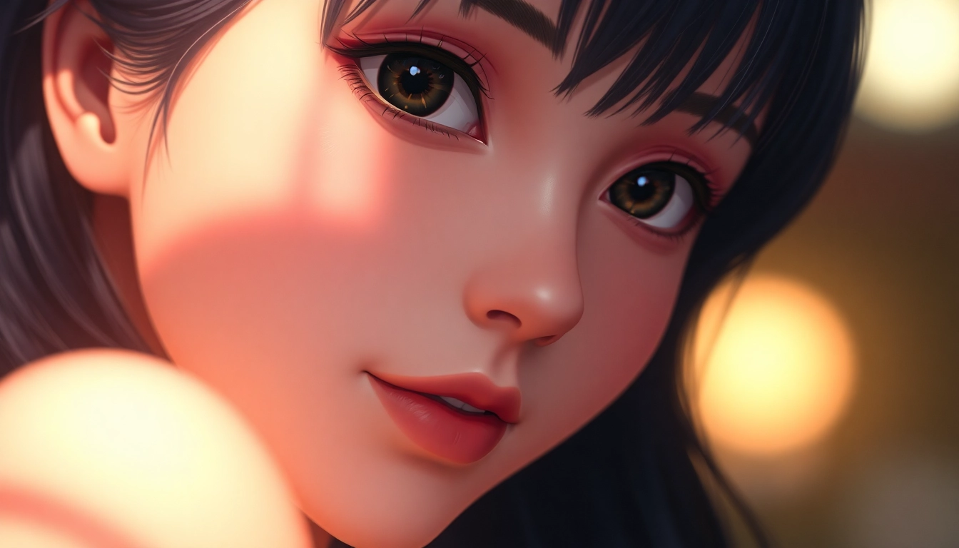 AI girlfriend engaging in unfiltered NSFW chat, realistic anime-style female bot with expressive features, emphasizing intimacy and connection for screen readers.