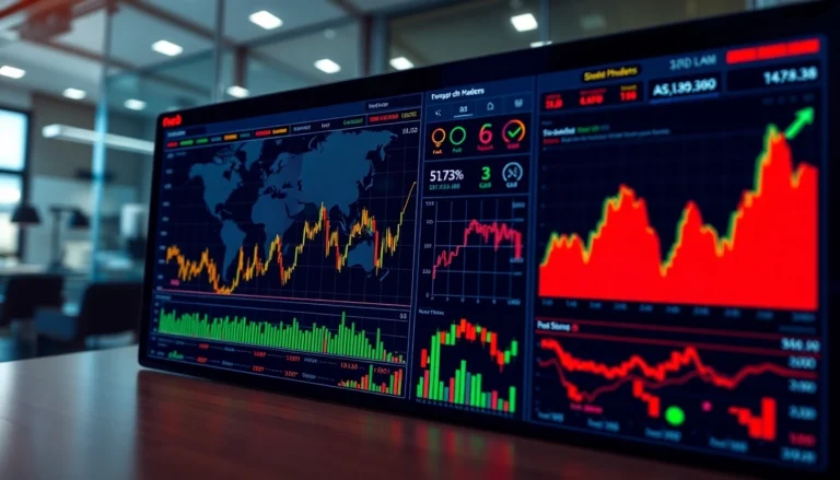Financial trading and investment news in a global trading environment with stock, gold, and