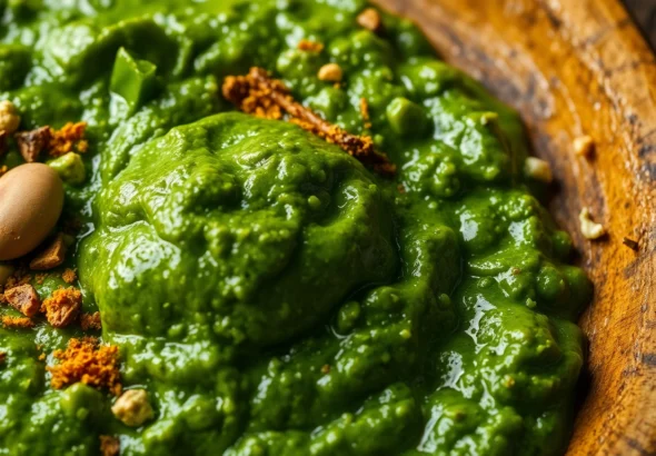 Green Masala Paste being prepared with fresh herbs and spices for flavorful cooking