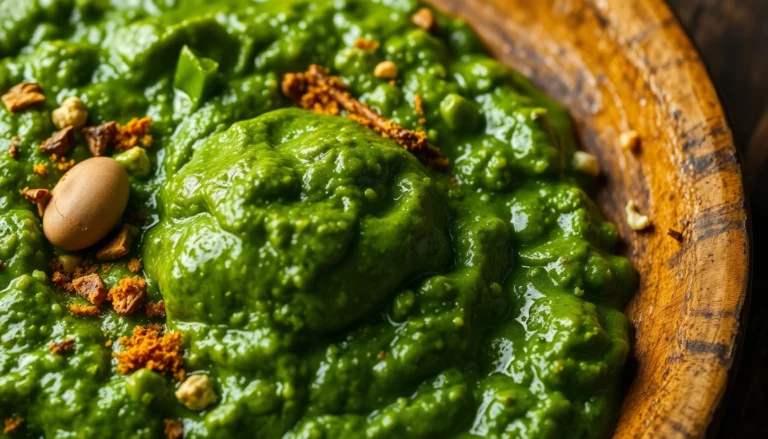 Green Masala Paste being prepared with fresh herbs and spices for flavorful cooking