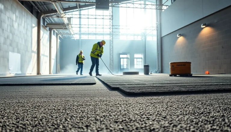 Professional team applying liquid screeding Birmingham for flawless flooring installation